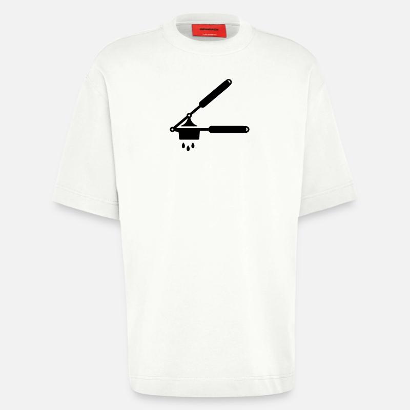 Knoblauch Presse oder Spätzle Presse - Heavyweight T-Shirt - made by SPREAD  - OFF WHITE