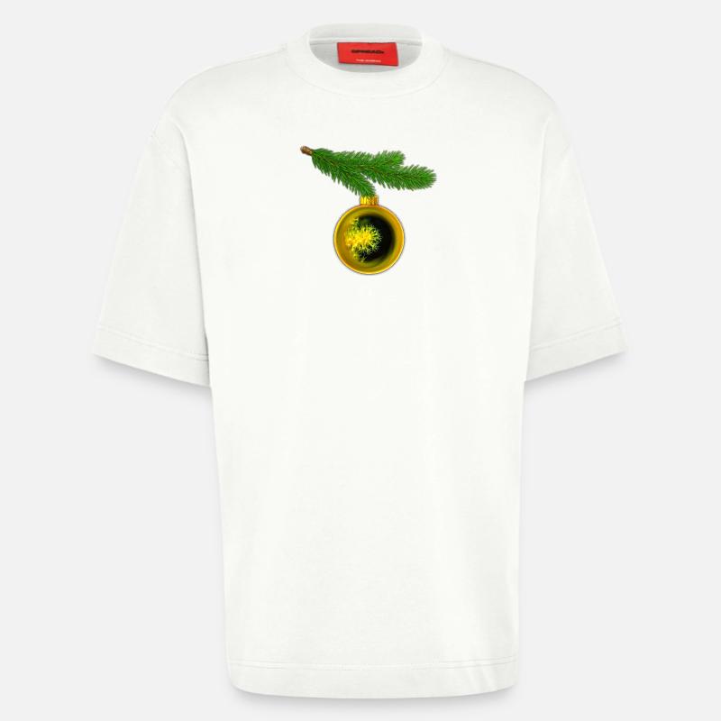 Weihnachtskugel mit Krustenanemonen am Tannenzweig - Heavyweight T-Shirt - made by SPREAD  - OFF WHITE