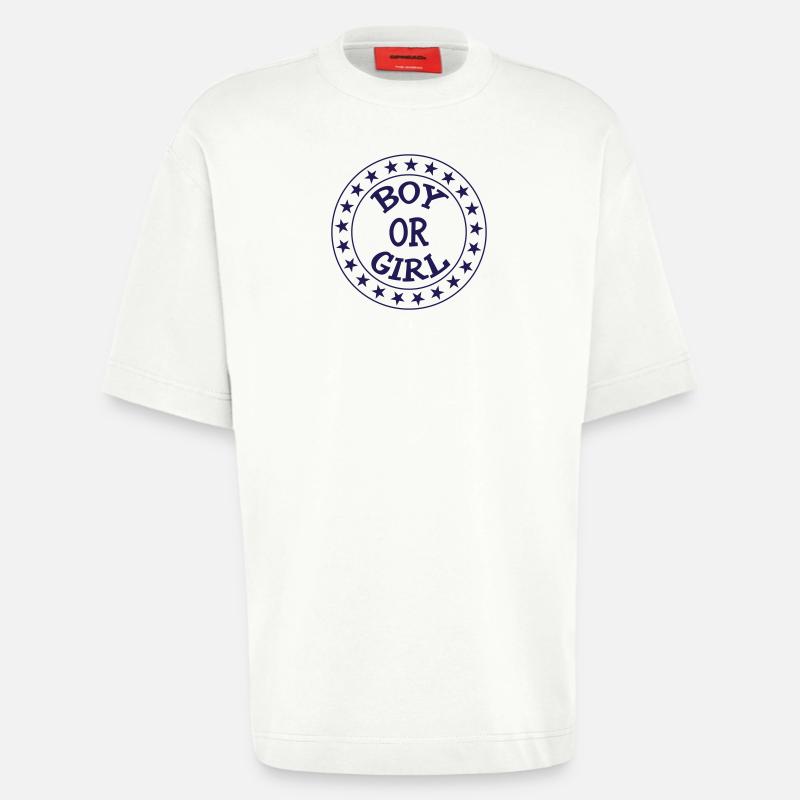 Junge oder Mädchen? Schwangerschaftsgeburt Schwanger - Heavyweight T-Shirt - made by SPREAD  - OFF WHITE
