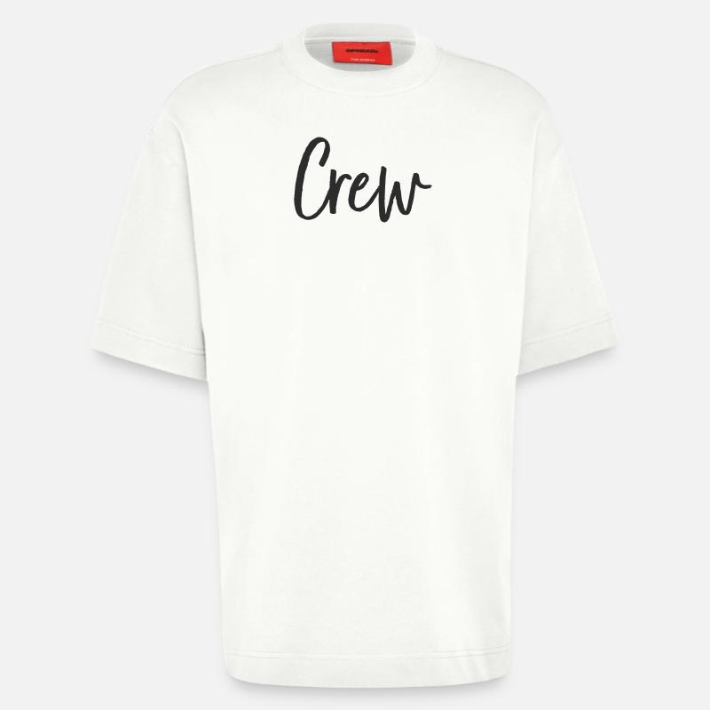 Conception du lettrage manuel de l’équipage - T-shirt bio épais oversize fabriqué en UE - OFF WHITE
