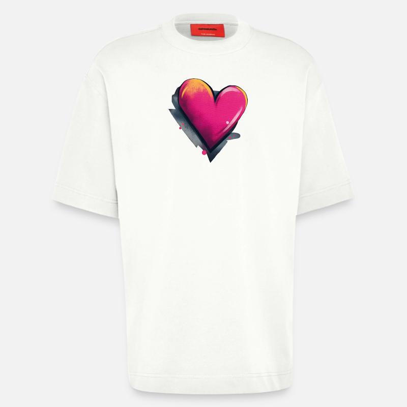 Herz Graffiti - Heavyweight T-Shirt - made by SPREAD  - OFF WHITE