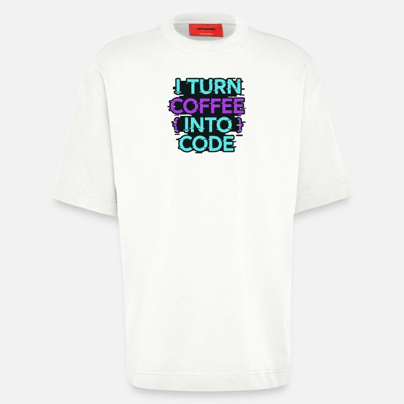 Ich verwandle Kaffee in Code - Heavyweight T-Shirt - made by SPREAD  - OFF WHITE