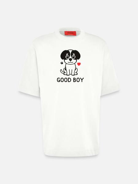 Good Boy – Cute Dog Motif - Heavyweight T-Shirt - made by SPREAD - OFF WHITE
