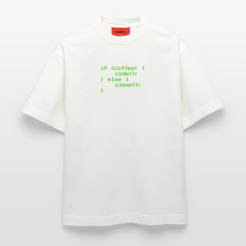 No Coffee No Code Programmeur Informaticien T-shirt bio épais oversize fabriqué en UE