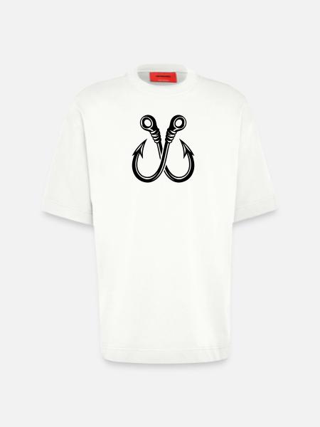 Fishing Hook Icon Fishing - Heavyweight T-Shirt - made by SPREAD - OFF WHITE