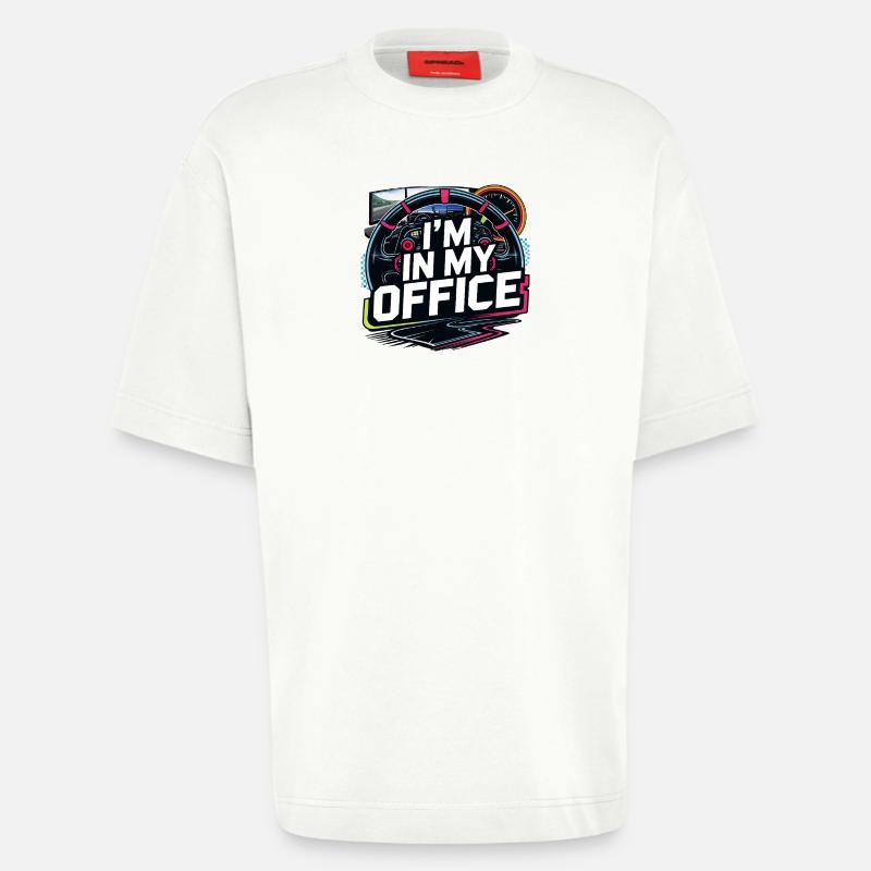 Je suis dans mon bureau - T-shirt bio épais oversize fabriqué en UE - OFF WHITE
