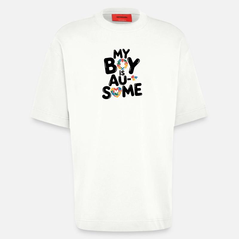 Regenbogen Puzzleherz Kreis Autism Awareness - Heavyweight T-Shirt - made by SPREAD  - OFF WHITE