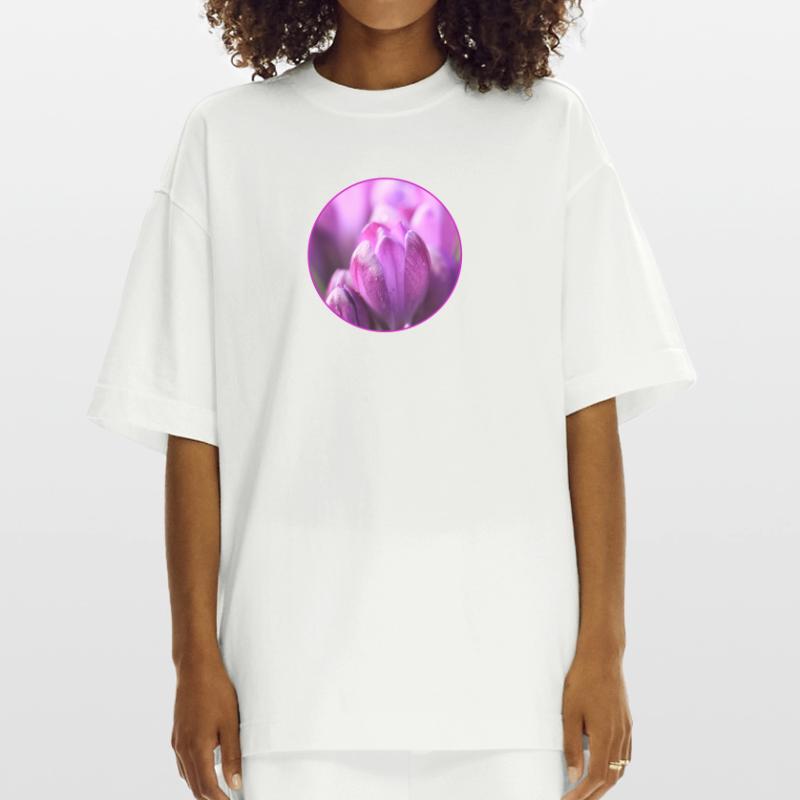 Crocus Crocus Fleurs violettes Crocus Bourgeon de crocus T-shirt bio épais oversize fabriqué en UE