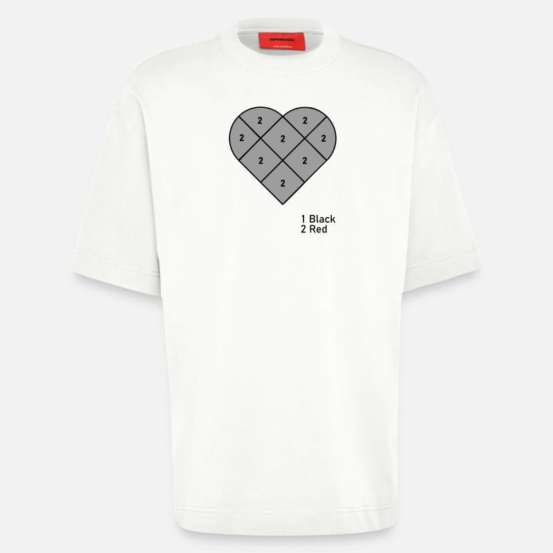 Hjerte efter Tal - Heavyweight oversized organic T-shirt made in EU - OFF WHITE
