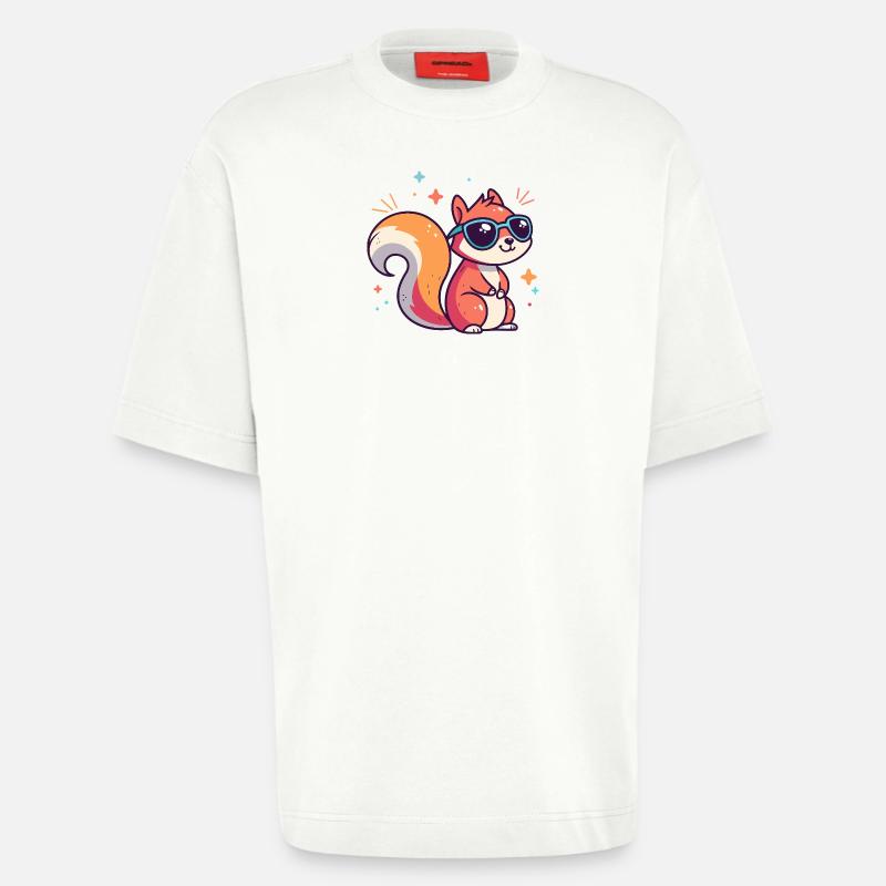 Schicke Eichhörnchen-Sonnenbrille - Heavyweight T-Shirt - made by SPREAD  - OFF WHITE