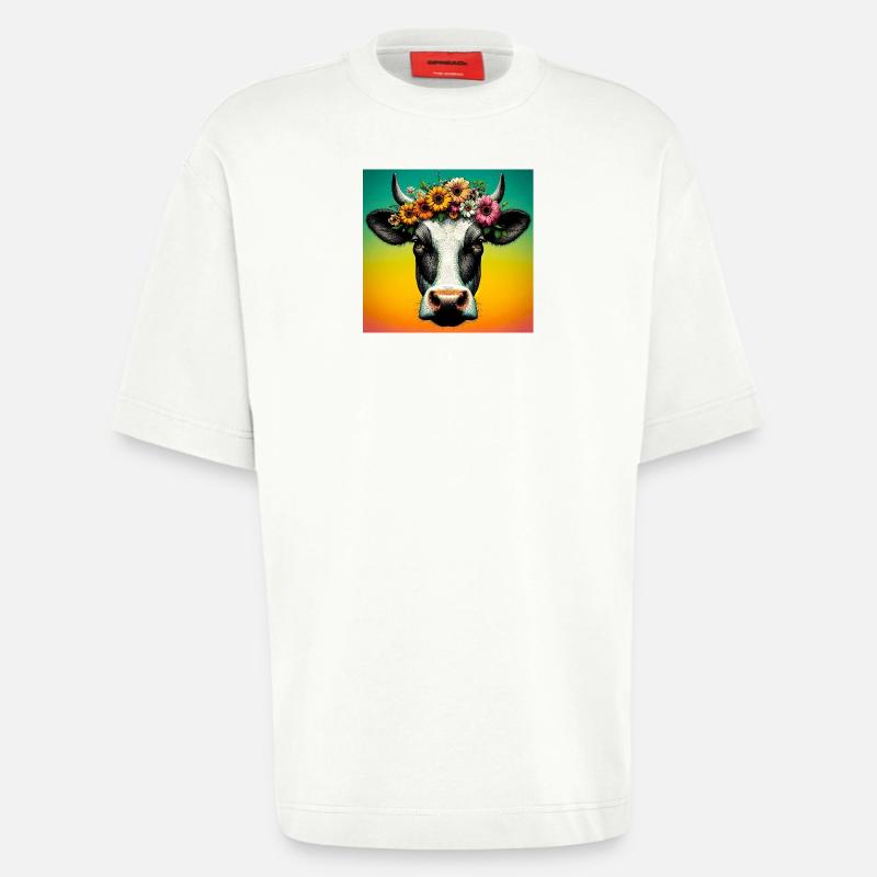 cow - Heavyweight T-Shirt - made by SPREAD  - OFF WHITE