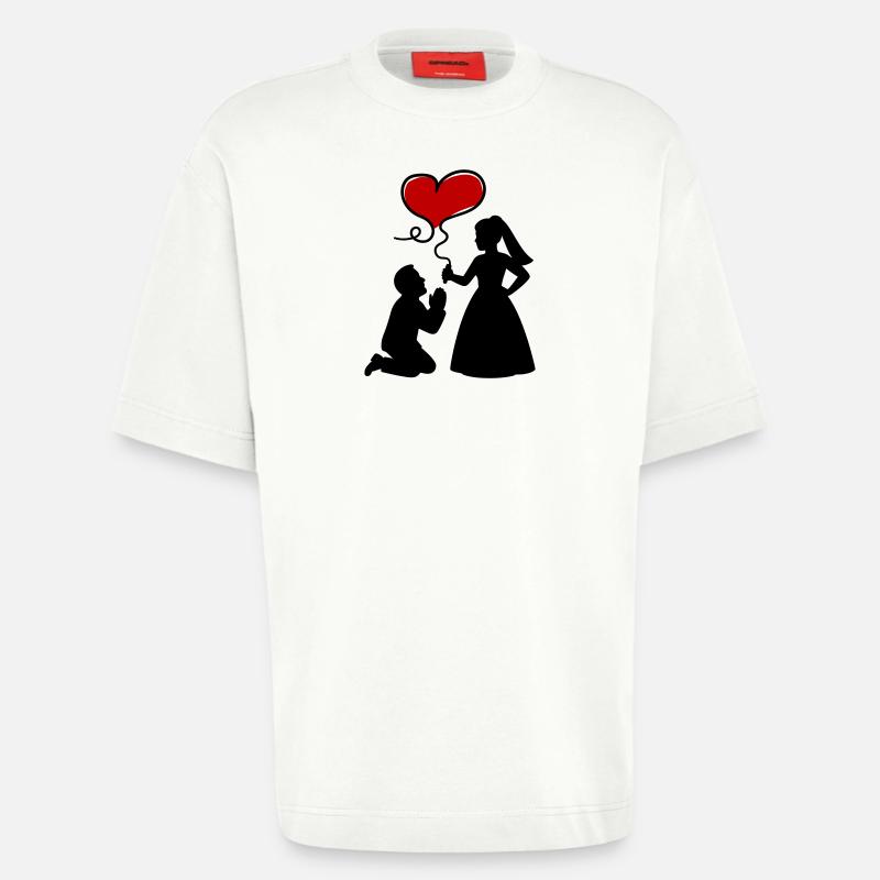 Brautpaar Ehepaar Hochzeit - Heavyweight T-Shirt - made by SPREAD - OFF WHITE