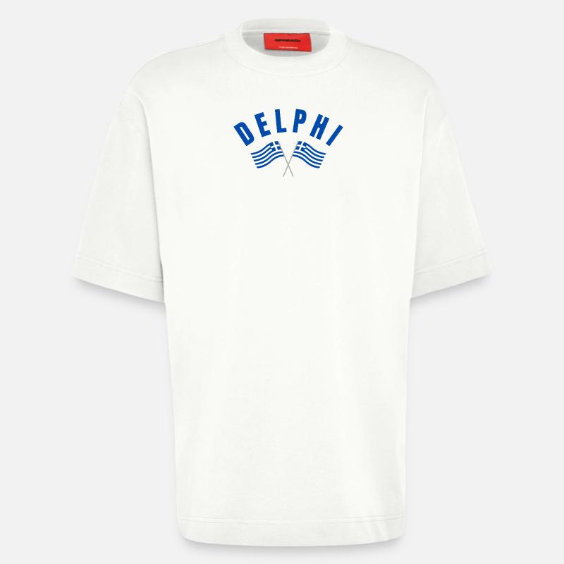 Delphi-Zwillingsflaggen Griechenlands - Heavyweight T-Shirt - made by SPREAD  - OFF WHITE