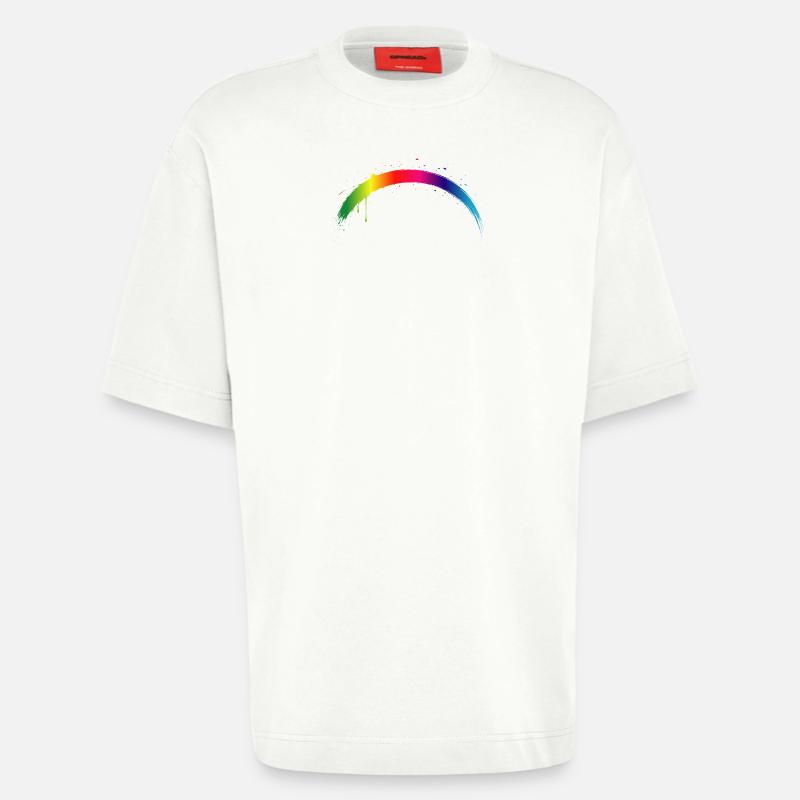 Regenbogen Bogen Farbverlauf Splash Kunst - Heavyweight T-Shirt - made by SPREAD  - OFF WHITE