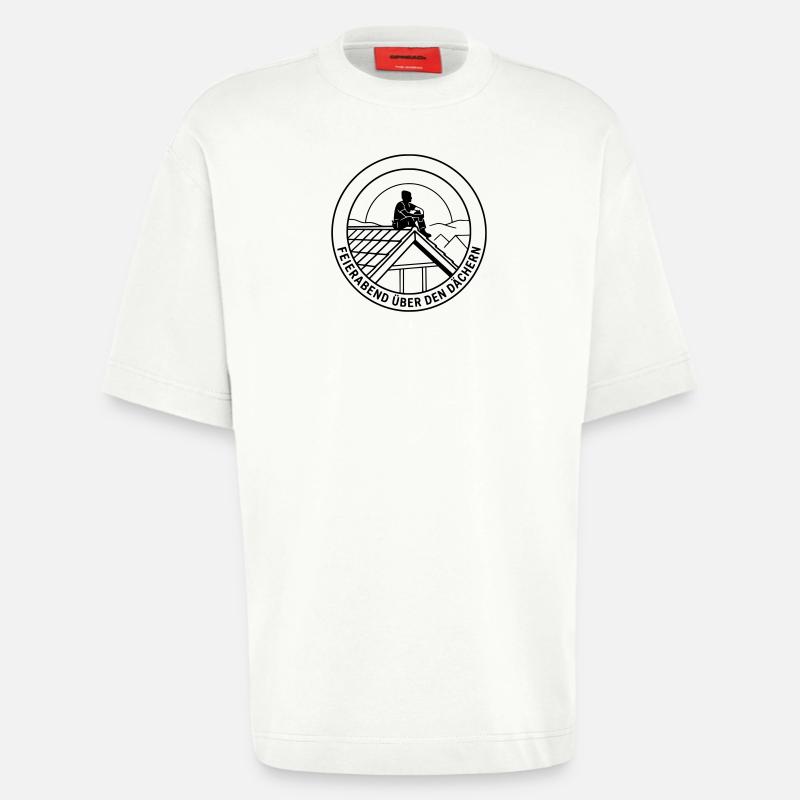 Dachdecker Feierabend über den Dächern - Heavyweight T-Shirt - made by SPREAD  - OFF WHITE