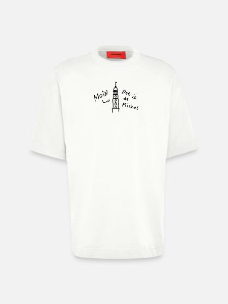 Moin Hamburg Michel Plattdeutsch - Heavyweight T-Shirt - made by SPREAD  - OFF WHITE