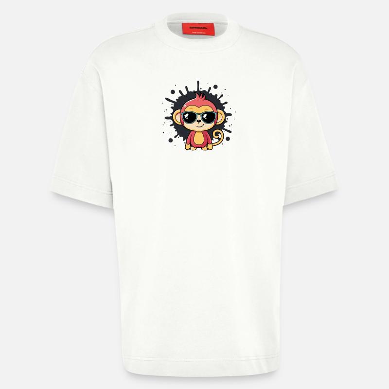 Monkey Chic Splash schwarze Brille - Heavyweight T-Shirt - made by SPREAD  - OFF WHITE