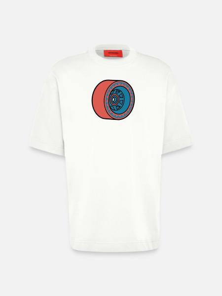 Skateboard Rolle Longboard - Heavyweight T-Shirt - made by SPREAD - OFF WHITE