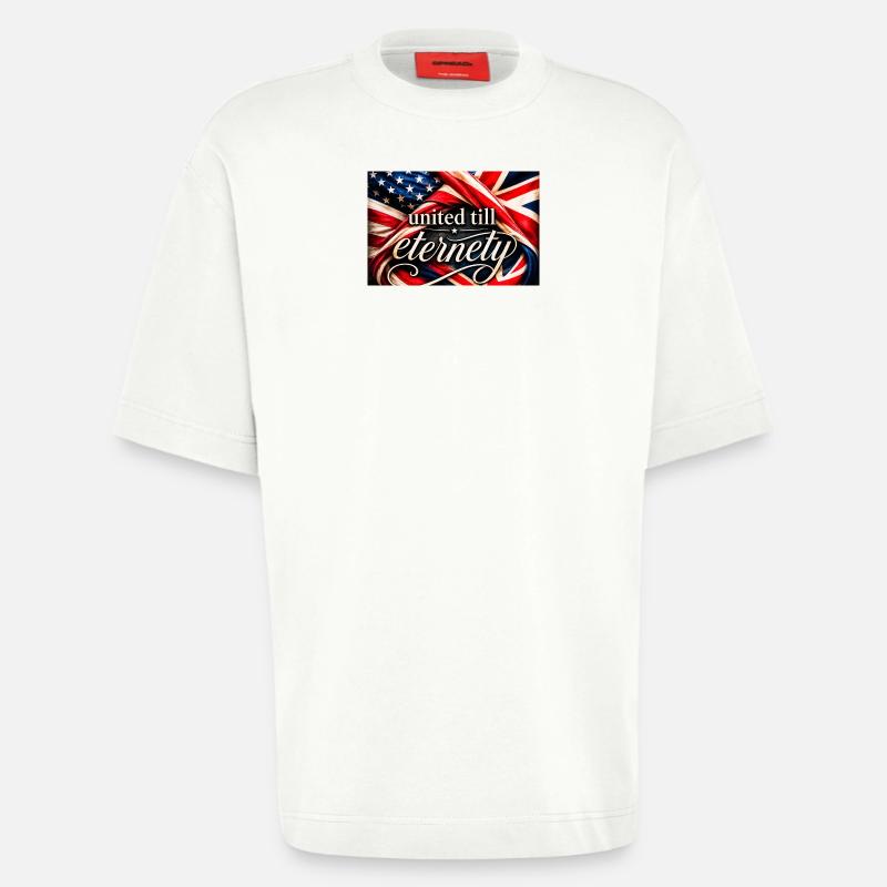Drapeaux unis jusqu’à l’éternité - T-shirt bio épais oversize fabriqué en UE - OFF WHITE