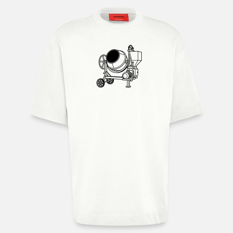 cement drum - Heavyweight T-Shirt - made by SPREAD - OFF WHITE