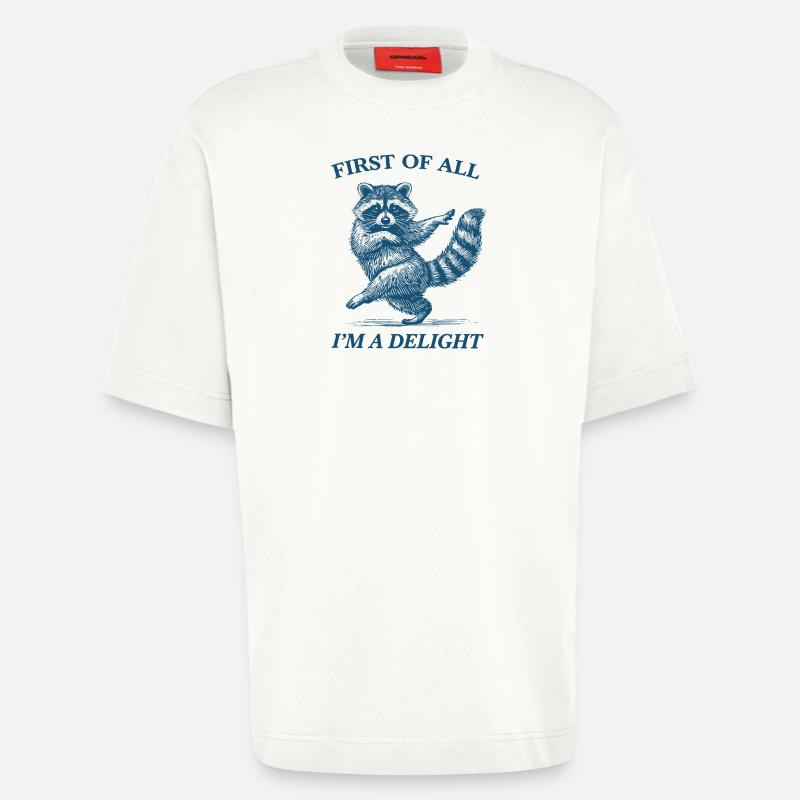 Zunächst einmal bin ich ein Delight-Waschbär - Heavyweight T-Shirt - made by SPREAD  - OFF WHITE
