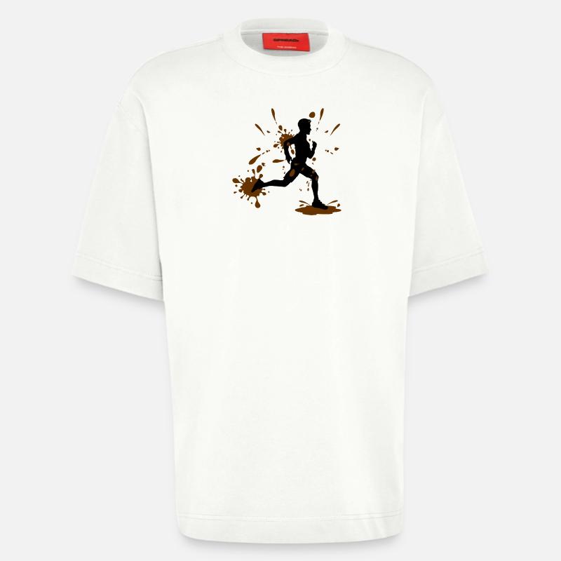 Mud Run Man – Modder Runner Challenge - Heavyweight T-Shirt - made by SPREAD - OFF WHITE