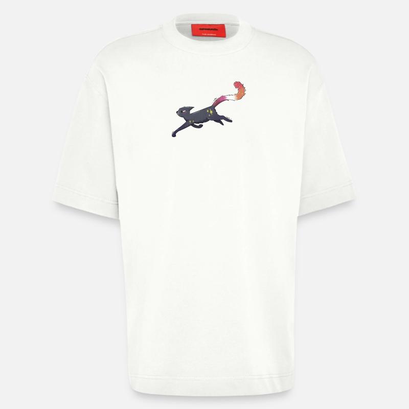 Fierté lesbienne chatte mignonne - T-shirt bio épais oversize fabriqué en UE - OFF WHITE