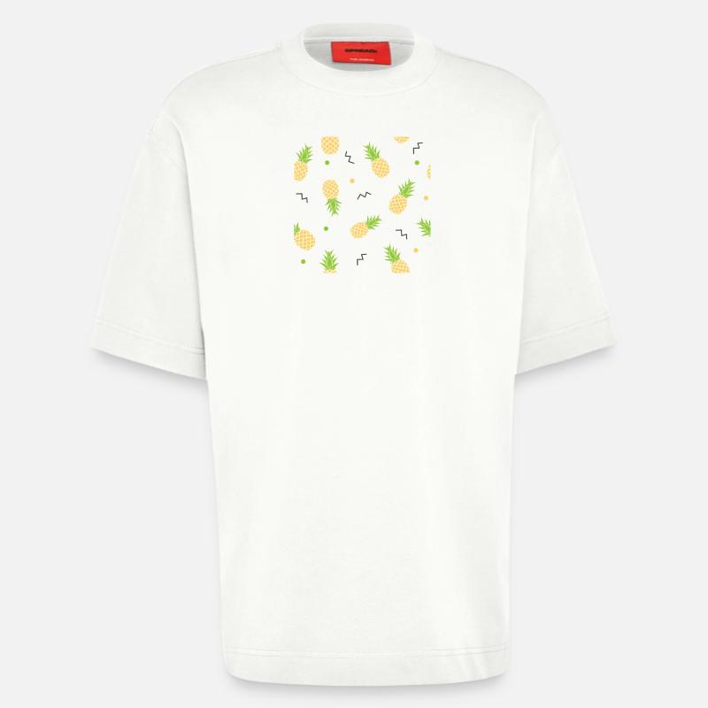 pineapple yellow pattern - Heavyweight T-Shirt - made by SPREAD - OFF WHITE