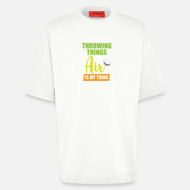 Diskuswurf Diskuswerfen Diskus diskuswerfer - Heavyweight T-Shirt - made by SPREAD  - OFF WHITE