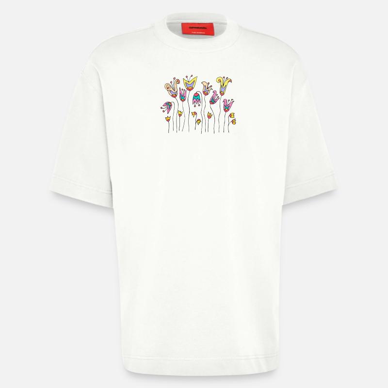 Fleur - T-shirt bio épais oversize fabriqué en UE - OFF WHITE