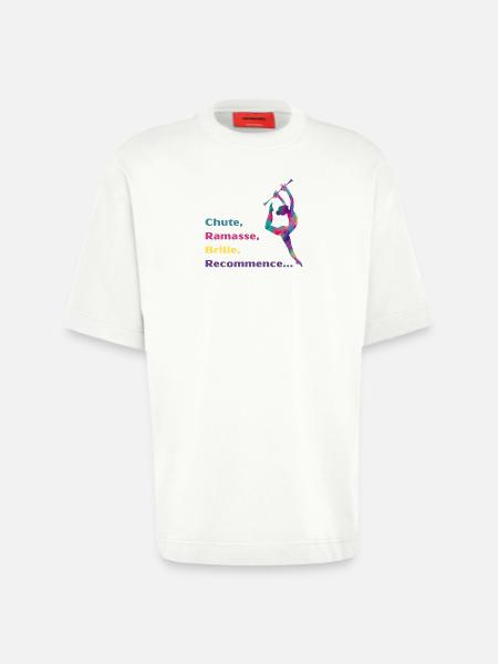 Chute-_Ramasse-_Recommence-- - T-shirt bio épais oversize fabriqué en UE - OFF WHITE