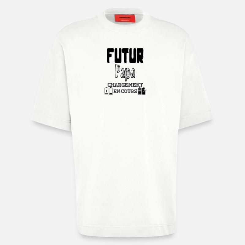 Daddy-to-be Loading In Progress - Heavyweight T-Shirt - made by SPREAD - OFF WHITE