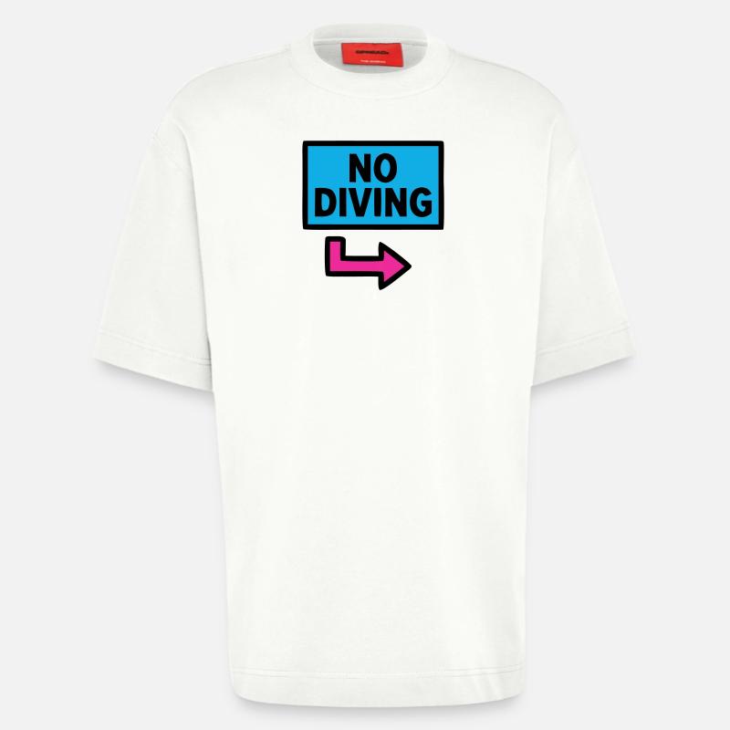 Piscine sans panneau de plongée rétro - T-shirt bio épais oversize fabriqué en UE - OFF WHITE