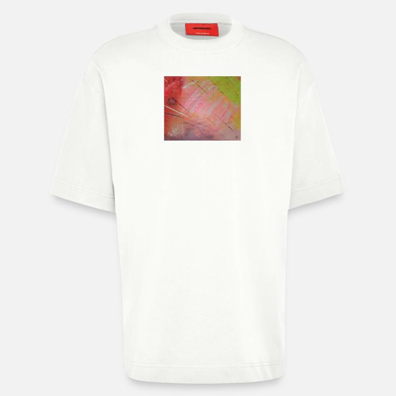Neon Diagonal Stripe Abstract - Heavyweight T-Shirt - made by SPREAD  - OFF WHITE