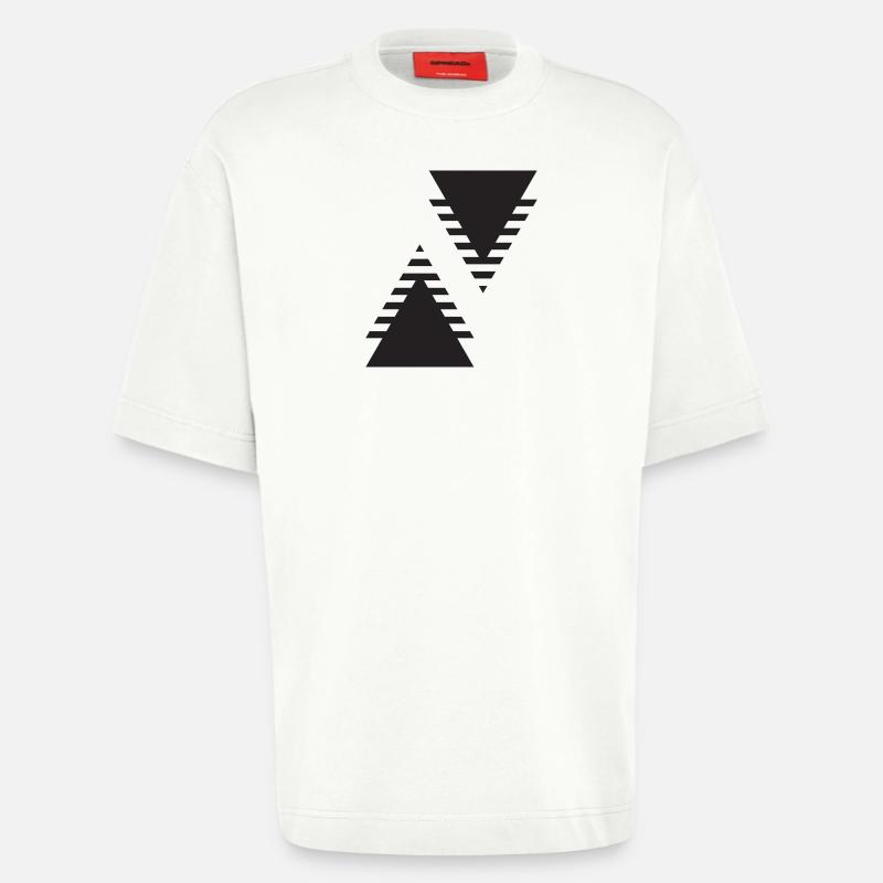 Dual Triangles Echo - Heavyweight T-Shirt - made by SPREAD  - OFF WHITE