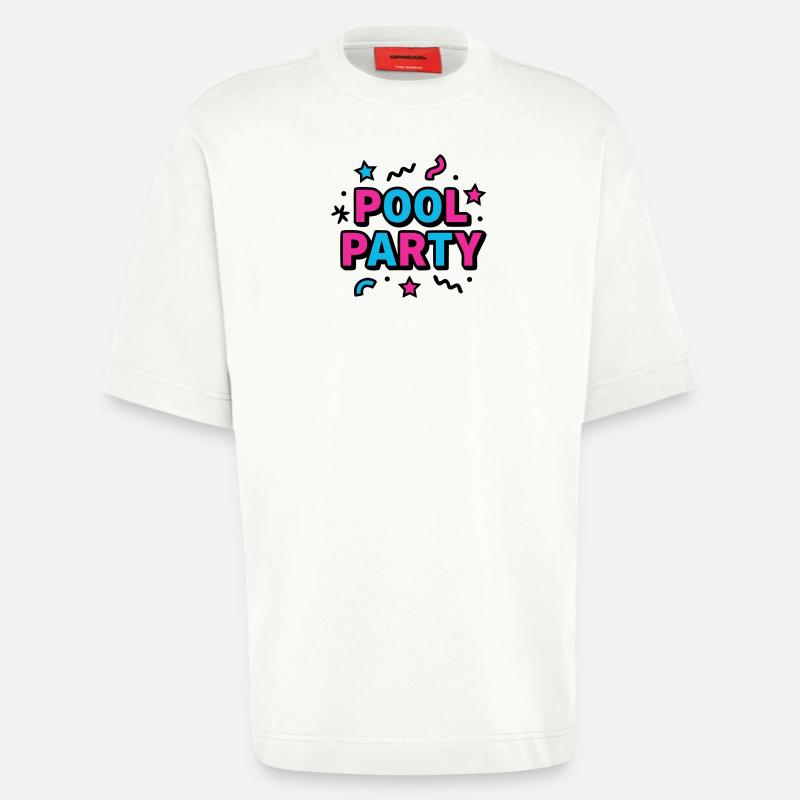 Pool Party 90er Schriftzug - Heavyweight T-Shirt - made by SPREAD - OFF WHITE