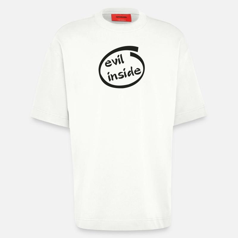 Evil Inside Ring Graphic - Heavyweight T-Shirt - made by SPREAD - OFF WHITE