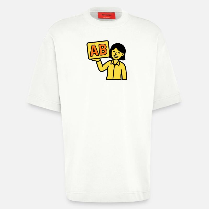 Lehrerin Grundschule ABC Vektor - Heavyweight T-Shirt - made by SPREAD  - OFF WHITE