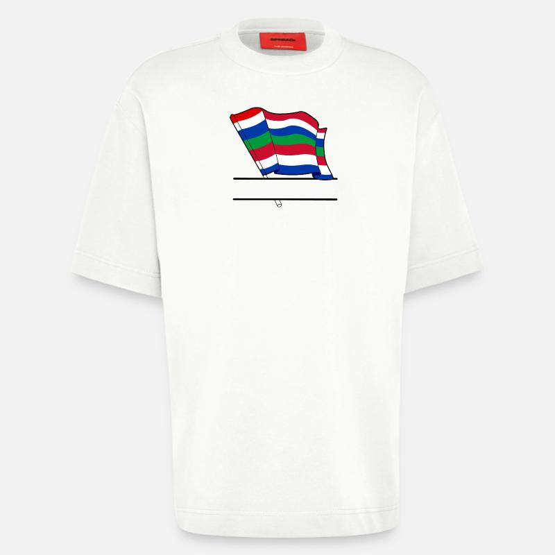Schier Drapeau – Conception d’île sur mesure - T-shirt bio épais oversize fabriqué en UE - OFF WHITE