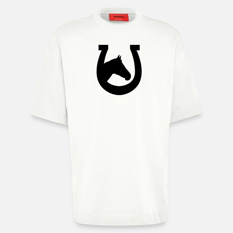 Fer à cheval - T-shirt bio épais oversize fabriqué en UE - OFF WHITE