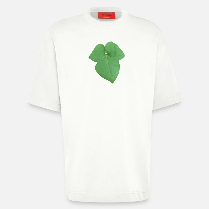 Green_Leaf_-_Tiny_Red_Spider - T-shirt bio épais oversize fabriqué en UE - OFF WHITE