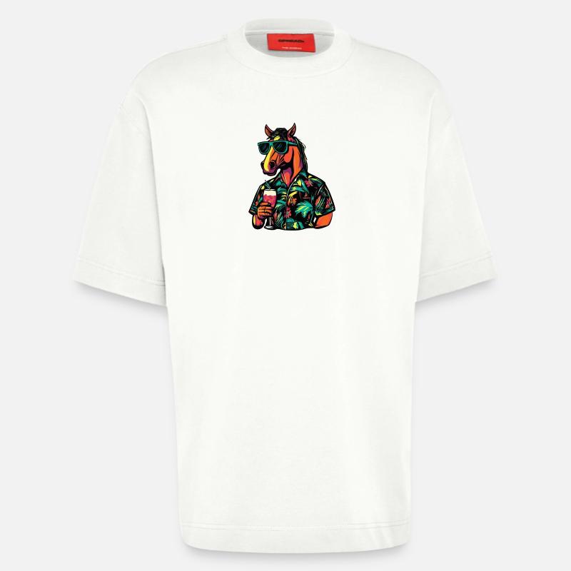 Pferd Comic Sommer - Heavyweight T-Shirt - made by SPREAD - OFF WHITE