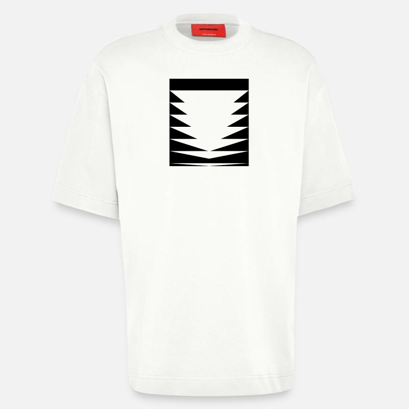 Triangles Pattern design - Heavyweight T-Shirt - made by SPREAD - OFF WHITE