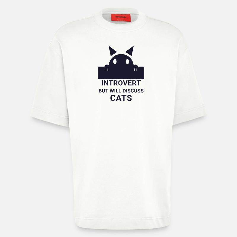 Introvertierter wird über Katzen sprechen - Heavyweight T-Shirt - made by SPREAD  - OFF WHITE