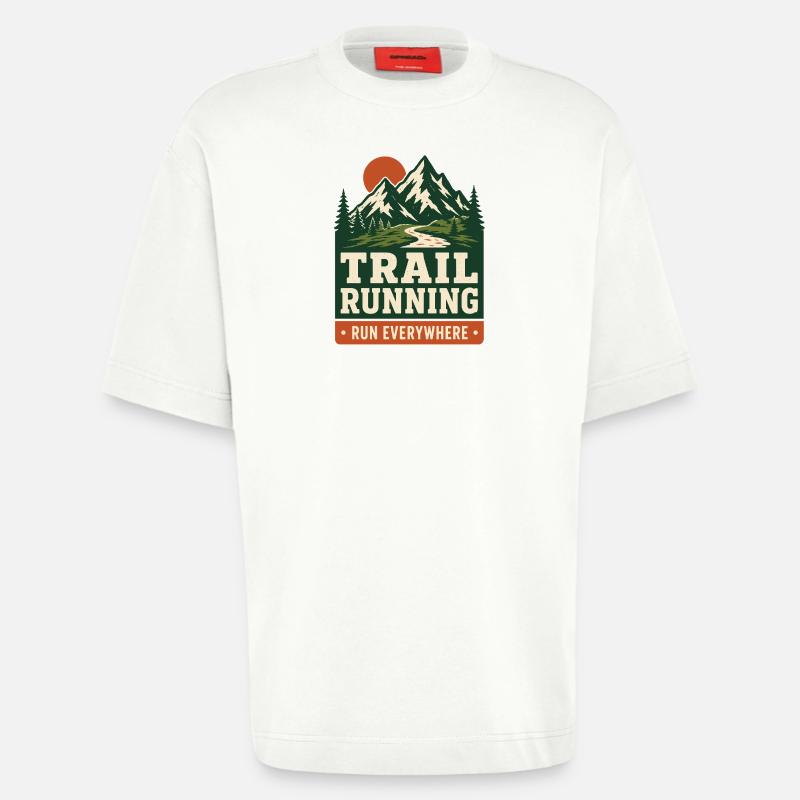 Course en sentier - Courez partout - T-shirt bio épais oversize fabriqué en UE - OFF WHITE
