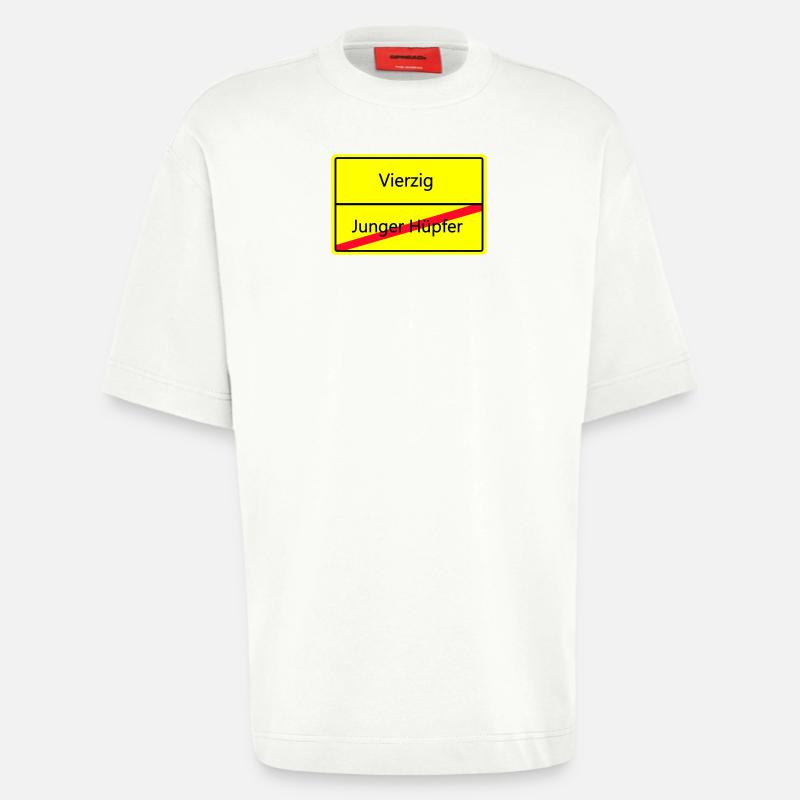 ortsschild_vierzig - Heavyweight T-Shirt - made by SPREAD  - OFF WHITE