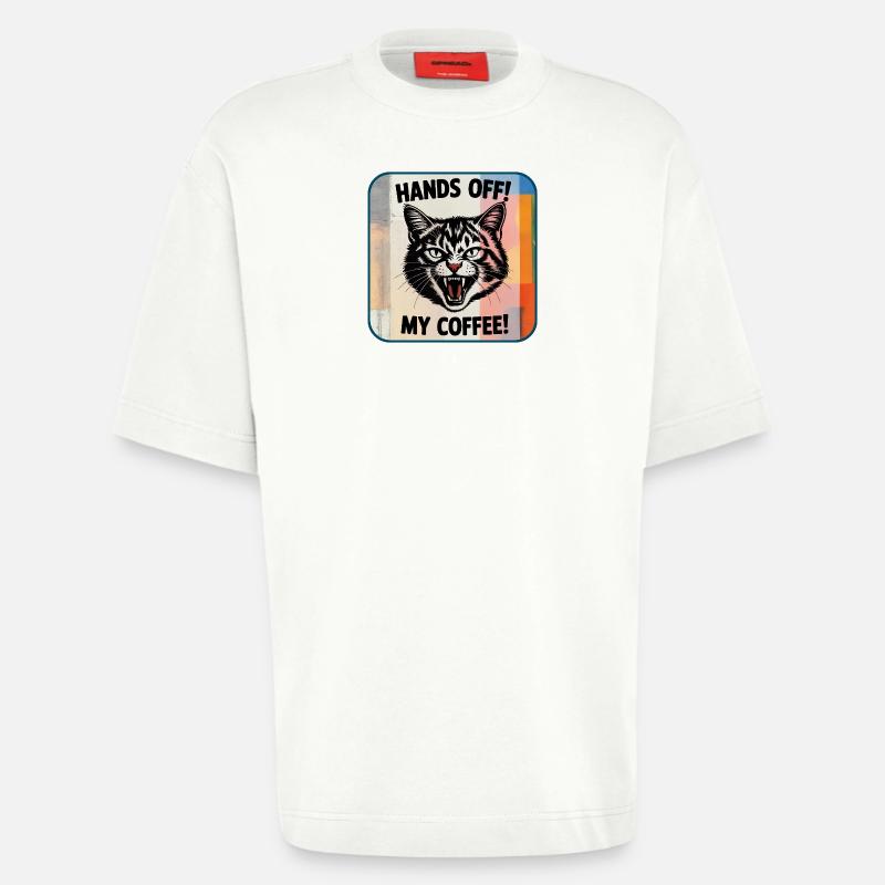 Pas touche ! Mon café - T-shirt bio épais oversize fabriqué en UE - OFF WHITE