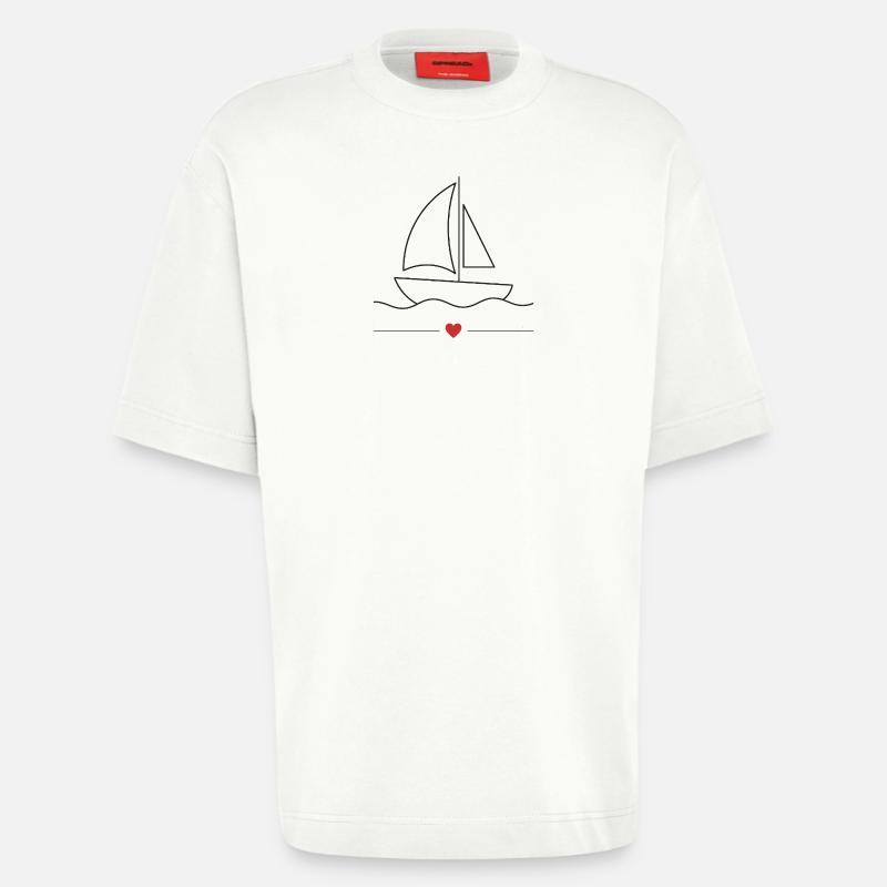 Motorboot-Sportboot - Heavyweight T-Shirt - made by SPREAD  - OFF WHITE