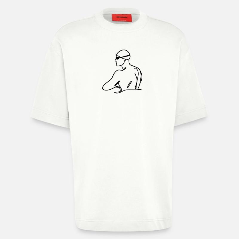 Graphisme de flotteur - T-shirt bio épais oversize fabriqué en UE - OFF WHITE