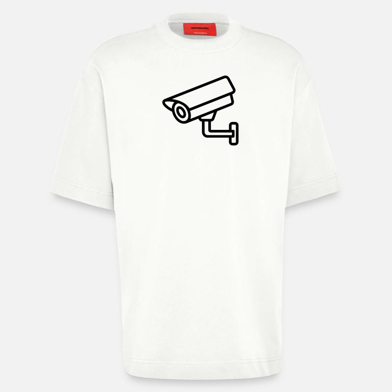 caméra de surveillance - T-shirt bio épais oversize fabriqué en UE - OFF WHITE